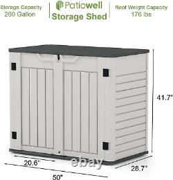 Patiowell Outdoor Storage Shed Horizontal Storage Shed for Patio, Garden, Back