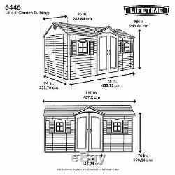 Plastic Storage Shed Side Entry Garden Building Outdoor Tool Equipment Space