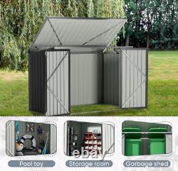 Pool Horizontal Storage Shed, 5.8 x 3.3 FT Pool Storage Bins Outdoor Waterproof