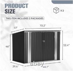 Pool Horizontal Storage Shed, 5.8 x 3.3 FT Pool Storage Bins Outdoor Waterproof