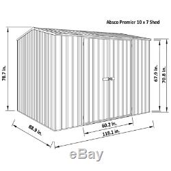 Premier 10 ft. X 7 ft. Woodland Durable Gray Metal Outdoor Storage Shed