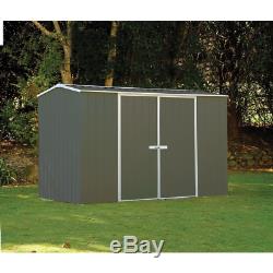 Premier 10 ft. X 7 ft. Woodland Durable Gray Metal Outdoor Storage Shed