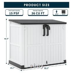 RIWENGO Outdoor Storage Shed Horizontal Storage Cabinet Waterproof for Gard