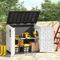 RIWENGO Outdoor Storage Shed Horizontal Storage Cabinet Waterproof for Gard