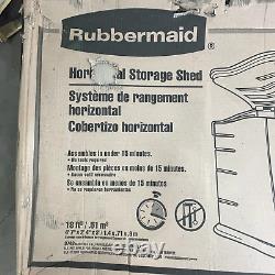 RUBBERMAID Horizontal Outdoor Storage Shed Small 18' 3748 AS-IS New Damaged Box