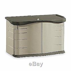 RUBBER Outdoor Storage Shed, Lg, H 36 In, W 55 In, FG375301OLVSS, Olive/Sandstone