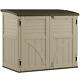 Resin Horizontal Storage Organization Shed All Weather Durable Easy Assembly