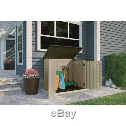 Resin Horizontal Storage Organization Shed All Weather Durable Easy Assembly