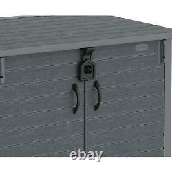 Resin Horizontal Storage Shed Polypropylene Rich Woodgrain Look Water Resistant