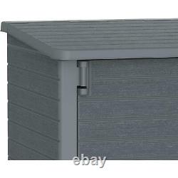 Resin Horizontal Storage Shed Polypropylene Rich Woodgrain Look Water Resistant