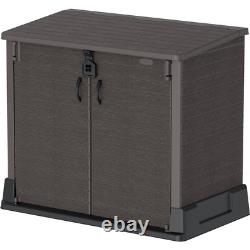 Resin Horizontal Storage Shed Water Resistant 3 Door Pad-Lockable Storage 4x2 Ft