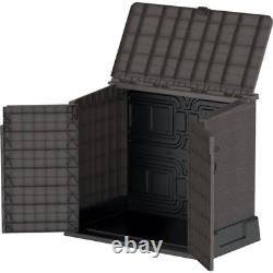 Resin Horizontal Storage Shed Water Resistant 3 Door Pad-Lockable Storage 4x2 Ft