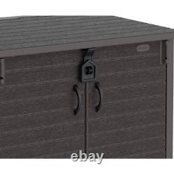 Resin Horizontal Storage Shed Water Resistant 3 Door Pad-Lockable Storage 4x2 Ft