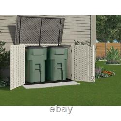 Resin Outdoor 2-Container 5 Ft. 10 In. WX3 Ft. 8 In. Horizontal Garbage Storage