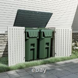 Resin Outdoor Storage Cabinet 34 Cu Ft Horizontal Shed Weather Resistant