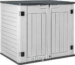 Resin Outdoor Storage Shed 34 Cu Ft Horizontal Outdoor Storage Cabinet