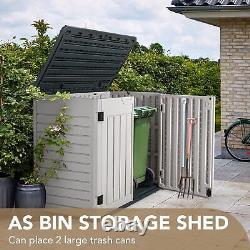 Resin Outdoor Storage Shed 34 Cu Ft Horizontal Outdoor Storage Cabinet