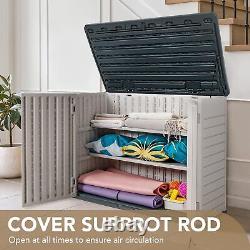 Resin Outdoor Storage Shed 34 Cu Ft Horizontal Outdoor Storage Cabinet