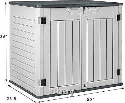 Resin Outdoor Storage Shed 34 Cu Ft Horizontal Outdoor Storage Cabinet
