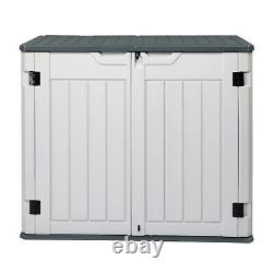 Resin Outdoor Storage Shed 34 Cu Ft Horizontal Outdoor Storage Cabinet Lockable