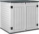 Resin Outdoor Storage Shed 34 Cu Ft Horizontal Waterproof Patio Tools Box