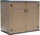 Resin Outdoor Storage Shed 38 Cu Ft Horizontal Waterproof Patio Tools Box