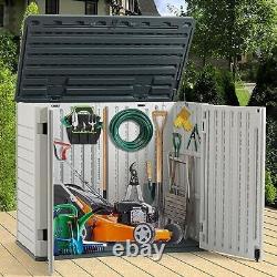 Resin Outdoor Storage Shed, All-Weather Horizontal Tool Shed witho Shelf, Multi