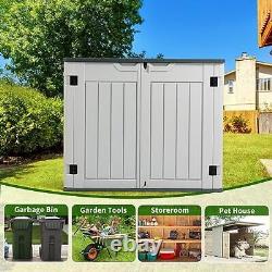 Resin Outdoor Storage Shed, All-Weather Horizontal Tool Shed witho Shelf, Multi