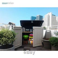 Resin Outdoor Storage Shed Plastic Yard Deck Box Garden Organizer Garage Cabinet