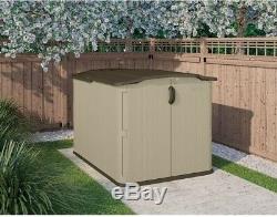 Resin Storage Shed Glidetop Bicycle Lawn Mower Below 6 Ft. Fence Line