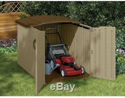 Resin Storage Shed Glidetop Bicycle Lawn Mower Below 6 Ft. Fence Line