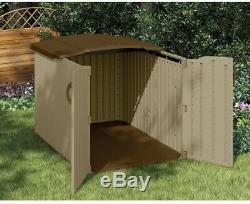 Resin Storage Shed Glidetop Bicycle Lawn Mower Below 6 Ft. Fence Line