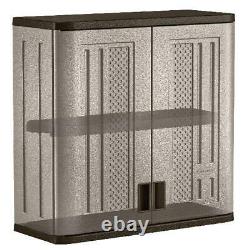 Resin Wall Garage Storage Cabinet Durable Cabinet Organizer Pad-Lockable Doors