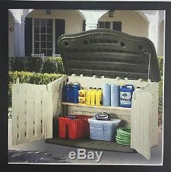 Rubbermaid 135 G 18 Cu. Ft. Horizontal Backyard Outdoor Garden Deck Storage Shed