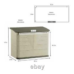 Rubbermaid 2 ft. 7 in. X 5 ft. Horizontal Resin Heavy Duty Plastic Storage Shed