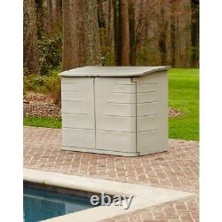 Rubbermaid Outdoor Large Horizontal Storage Shed, 32 cu. Ft, Olive & Sandstone