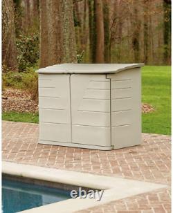 Rubbermaid Outdoor Large Horizontal Storage Shed Olive & Sandstone