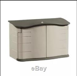 Rubbermaid Outdoor Storage Shed, Lg Horizontal, H 36 Olive/Sandstone