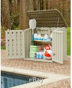 Rubbermaid Outdoor Storage Shed for Frame Easy Set Above Ground Swimming Pool