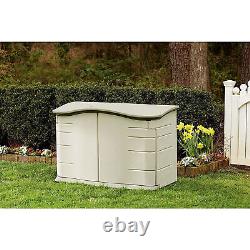 Rubbermaid Plastic Double Walled Horizontal Outdoor Storage Shed, Sand/Brown