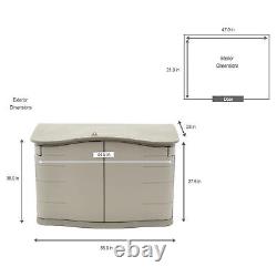 Rubbermaid Plastic Double Walled Horizontal Storage Shed, Sand/Brown (For Parts)