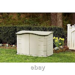 Rubbermaid Plastic Double Walled Horizontal Storage Shed, Sand/Brown (Used)