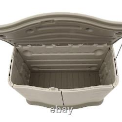 Rubbermaid Plastic Double Walled Horizontal Storage Shed, Sand/Brown (Used)