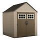 Rubbermaid Plastic Storage Shed 7 Ft. X 7 Ft. Lockable Weather Proof Black/brown