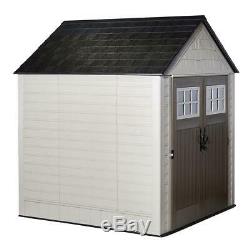 Rubbermaid Plastic Storage Shed 7 ft. X 7 ft. Lockable Weather Proof Black/Brown