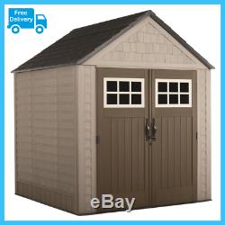 Rubbermaid Resin Storage Shed 7 ft. X 7 ft. Durable Weather Resistant Lockable