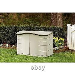 Rubbermaid Small Horizontal Resin 18 Ft³ Shed, Olive/Sandstone