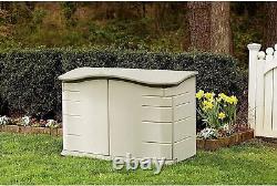 Rubbermaid Small Horizontal Resin Outdoor Storage Shed With Olive/Sandstone