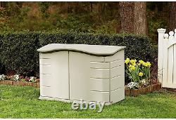 Rubbermaid Small Horizontal Resin Weather Resistant Outdoor Garden Storage Shed