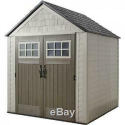 Rubbermaid Storage Shed 7 ft. X 7 ft Lockable Weather Resistant Floor Window NEW
